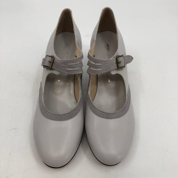 Re-Mix Vintage Gray Mary Jane Heels | Size 9 - Classic Style - Picture 3 of 9
